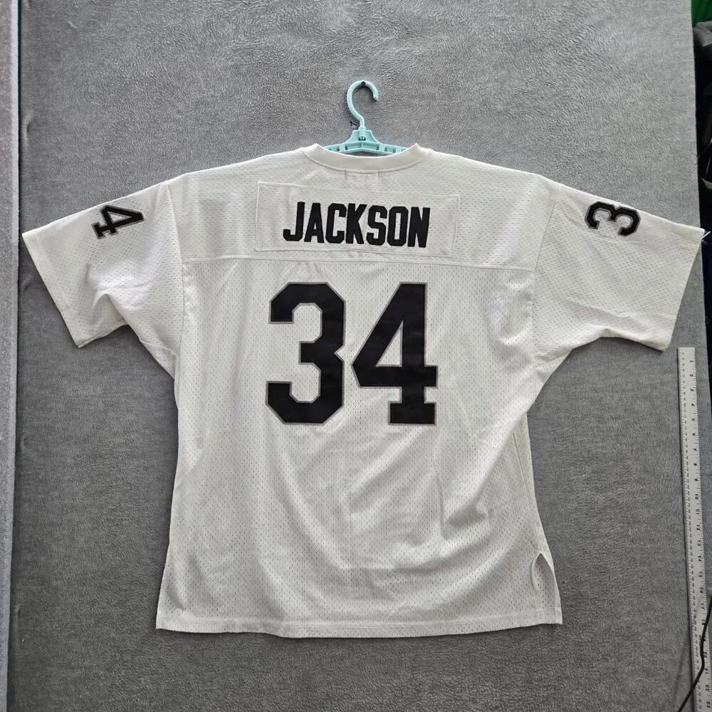 Oakland Raiders Men Jersey 54 White Bo Jackson 24 Embroidery Mitchell‎ & Ness